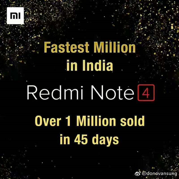 红米Note 4印度破纪录这销量我服