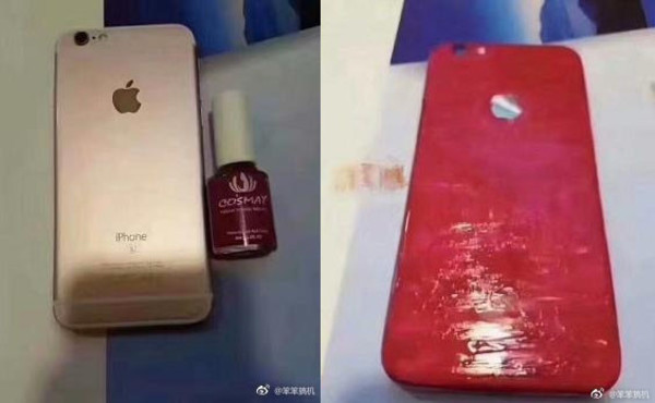 网友自制红色苹果iPhone 6s