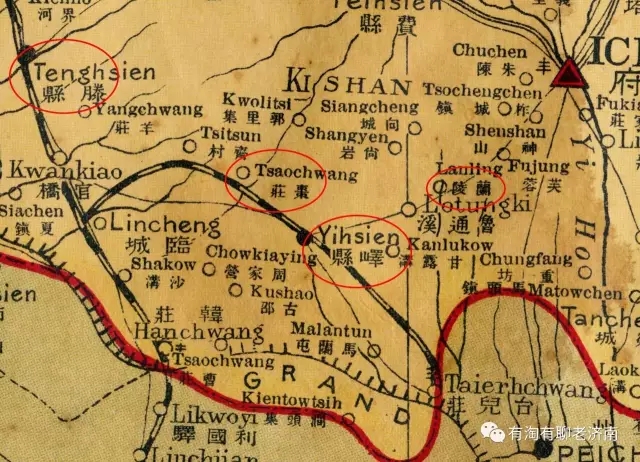 清代山东彩色地图 能认出这些地名是现在哪吗