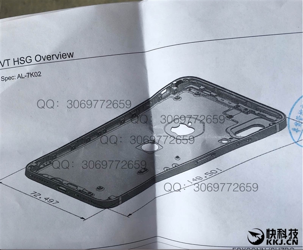 iPhone 8图纸曝光：垂直双摄、后置指纹