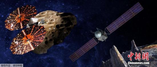 美国航空航天局（NASA）于当地时间1月4日公布了一幅概念图，阐释其派出无人飞船探索小行星以研究早期太阳系的任务。两艘无人飞船被命名为露西（Lucy）和普赛克（Psyche），NASA计划于2021和2023年分别进行发射。露西任务包括发送一个机器人飞船研究木星的特洛伊小行星带。这些小行星被认为是太阳系历史早期的遗迹。普赛克任务的目的是探索一个巨型的，独特的金属小行星，名字为普赛克16，它与太阳的距离，是地球距离太阳的三倍左右。