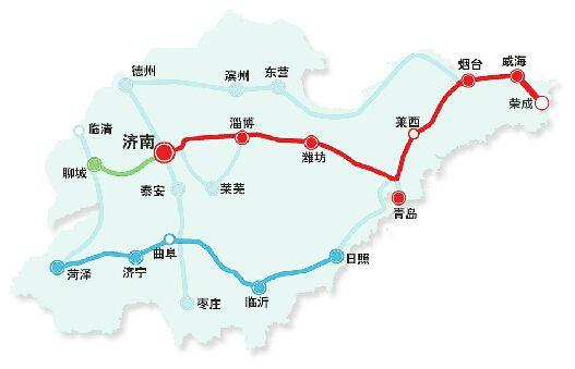 青烟威荣城际铁路示意图.