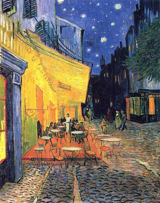 △the cafe terrace on the place du forum, arles at night / 梵高