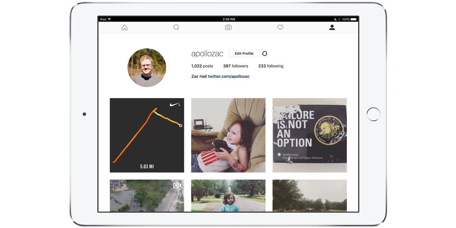 instagram 网页端支持上传图片,对于 ipad 用户来说是件好事