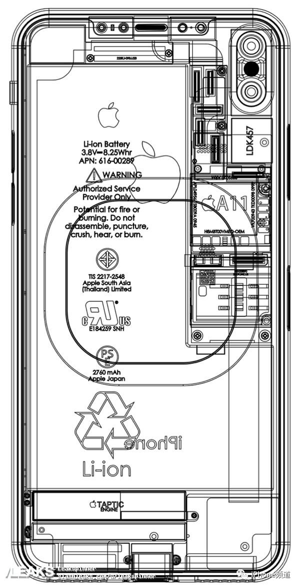 网友真心给力手绘iphone8内部设计图无线充电全面屏