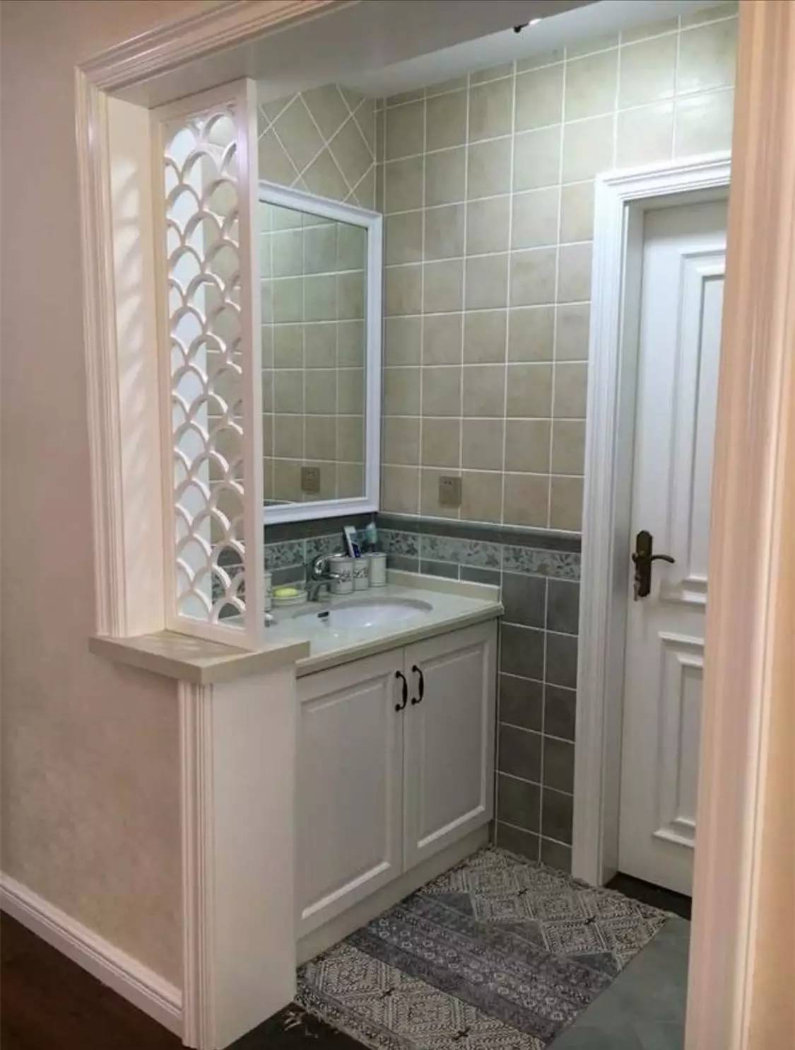 实木北欧浴室柜组合洗脸盆柜现代简约洗漱台吊柜智能镜柜组合橡木-阿里巴巴