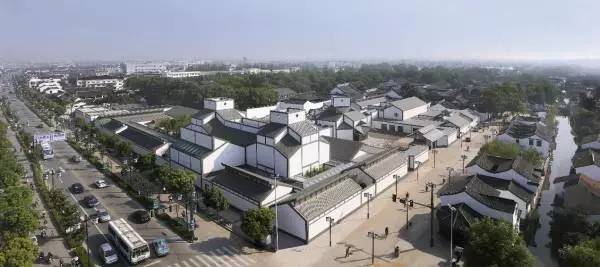 【图33】苏州博物馆外景鸟瞰,与苏州本身的建筑风格与城市肌理自然地