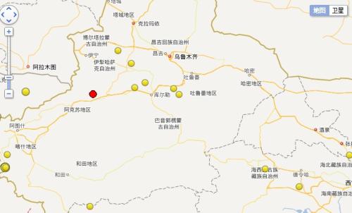 新疆阿克苏拜城县发生3.4级地震 震源深度7公里