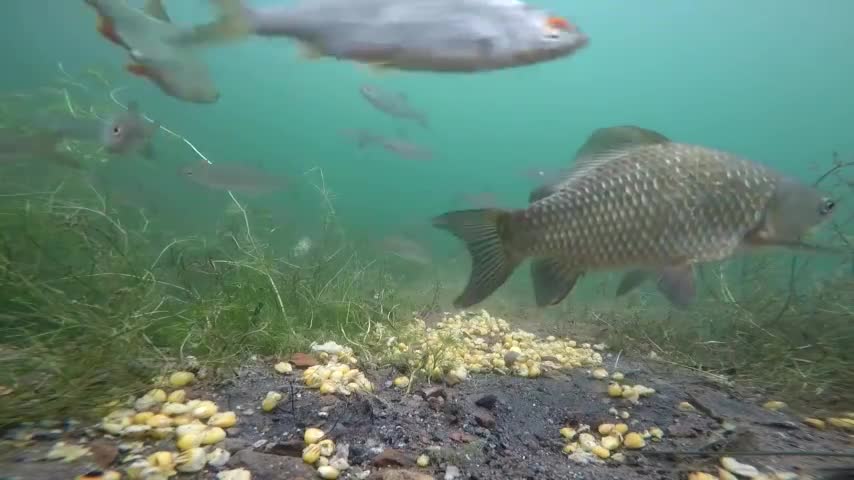钓鱼:水下模拟鲤鱼吃饵,居然钓到了这货!
