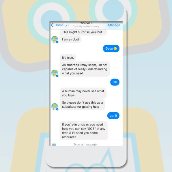 Woebot：这个聊天机器人要帮人们对抗抑郁症