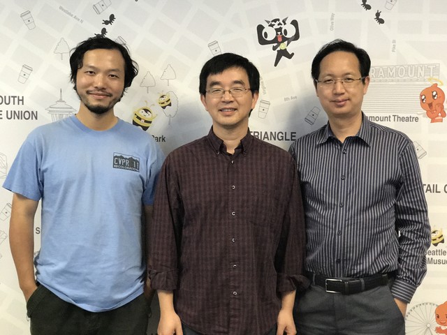 金榕（中间）、任小枫（左一）、华先胜（右一）合影