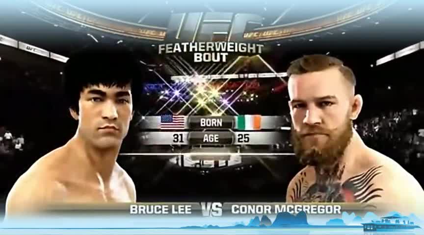 李小龙和美国人ufc格斗,李小龙一直被逼到角落里