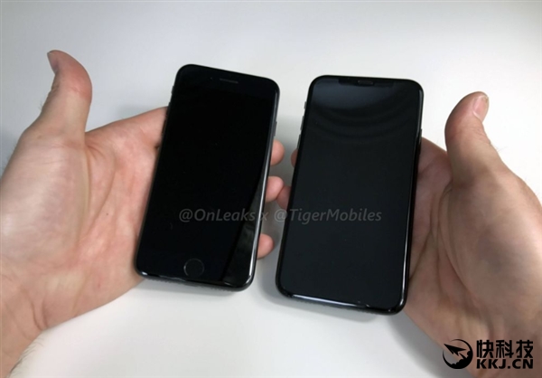 屏内指纹没跑！iPhone 8外形对比iPhone 7：手感更棒