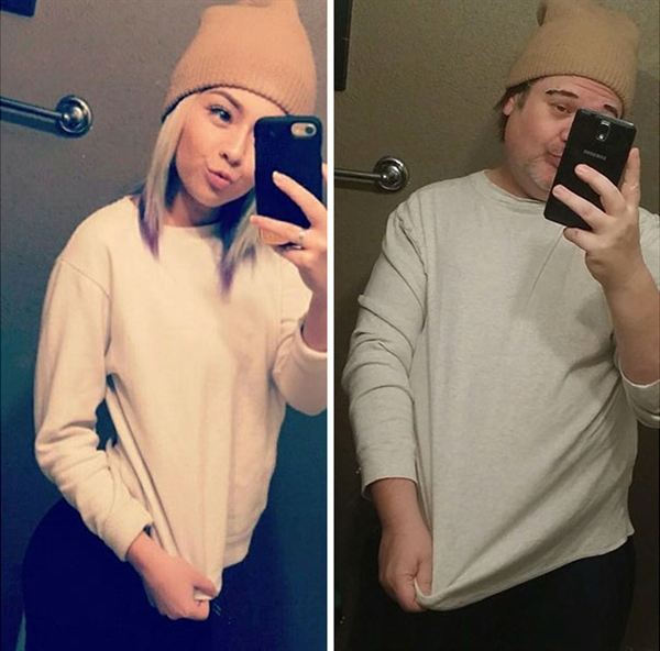 老爸模仿女儿晒臭美自拍 结果自己火了