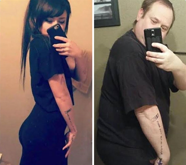 老爸模仿女儿晒臭美自拍 结果自己火了