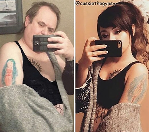 老爸模仿女儿晒臭美自拍 结果自己火了