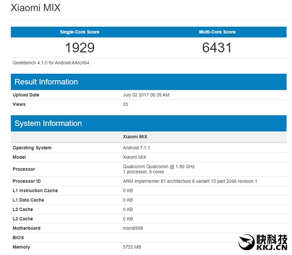 全面屏玻璃机身！小米MIX 2配置大曝光：骁龙835+6GB