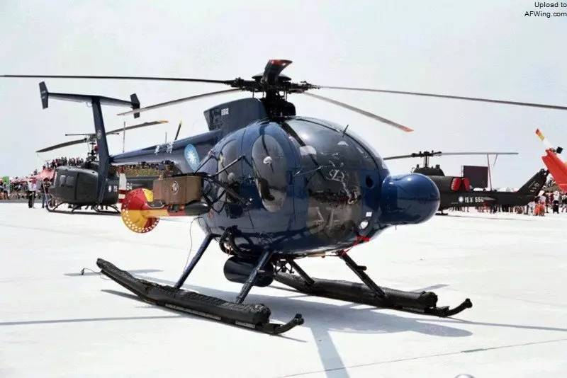 新闻客户端  出现在朝鲜航空展上的美制md500直升机