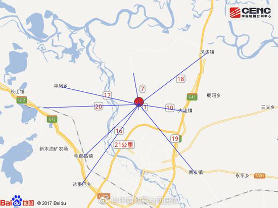 吉林松原宁江区发生4.9级地震 震源深度12千米