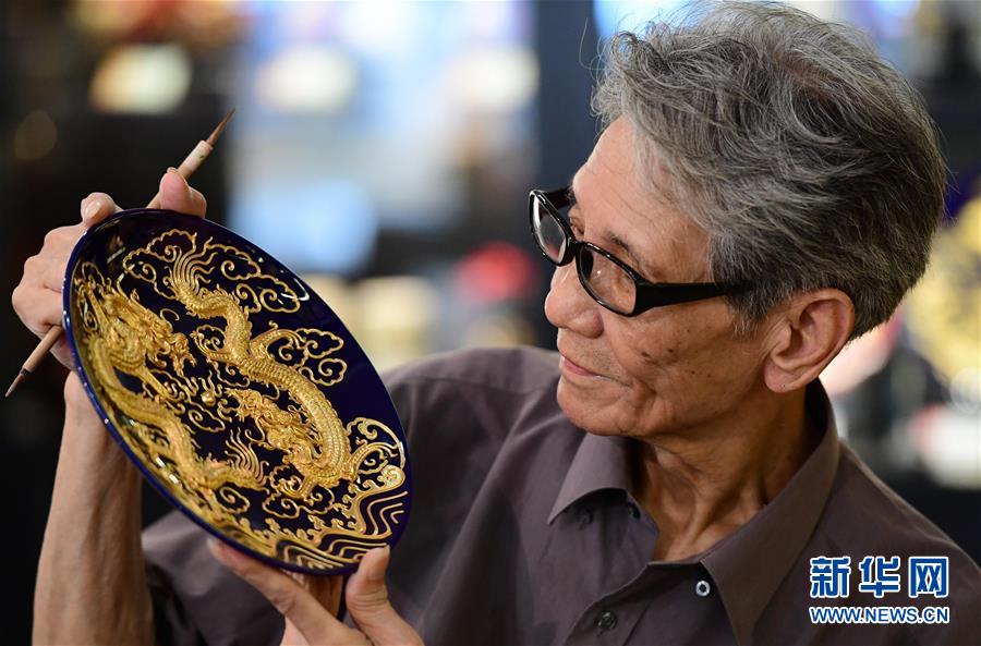 蔡氏漆線彫　中国語工芸品　金　龍 蔡氏漆线雕：三百年历史创新焕光彩_凤凰网