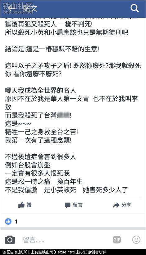 刺杀蔡英文的男子:要把五星红旗升上去(图11) 铁血网提醒您:点击查看大图