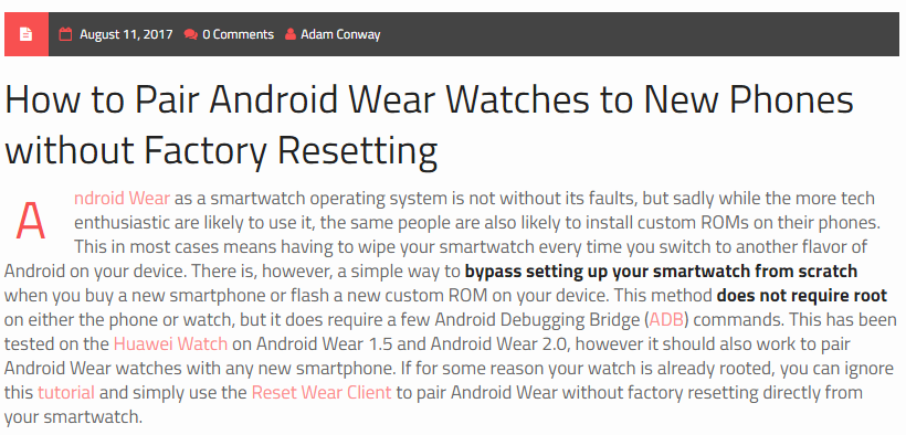 不用恢复出厂,Android Wear 手表轻松配对新手