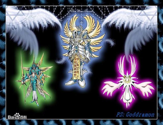 《数码宝贝》众神军团,三大天使是首领,天女兽是下等天使