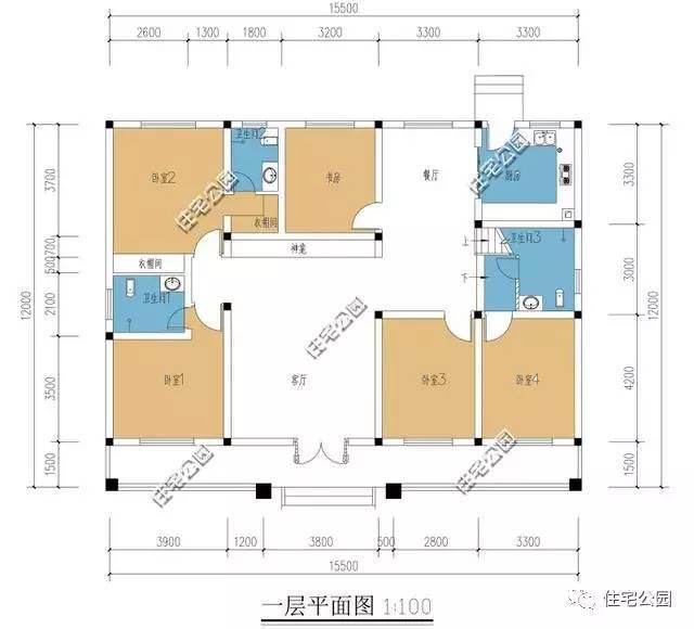 农村自建房平房户型3套含平面图,建房为养老,还是平层好