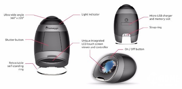 蛋形设计的Tamaggo 360LiveCam 360度相机上市销售
