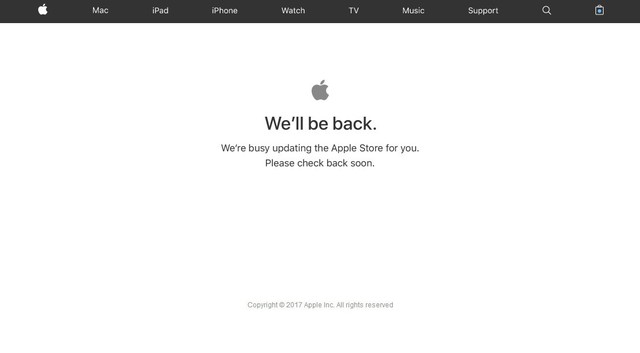 准备就绪 发布会前5小时苹果官网已进入维护