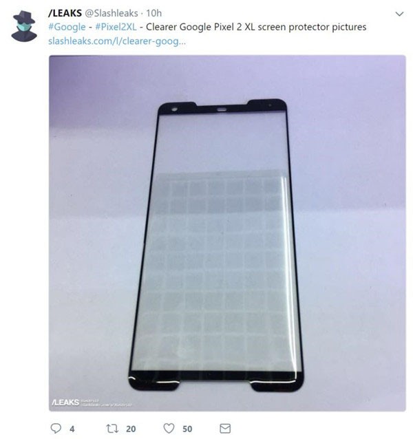 谷歌出屏幕保护膜曝光 新机屏占比出众 