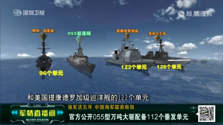 官方公开055型万吨级导弹驱逐舰全身图 配112个垂直发射单元