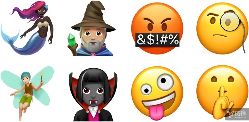 1 引入了一系列新的 unicode 10 emoji 表情符号,如疯狂的脸,脆饼