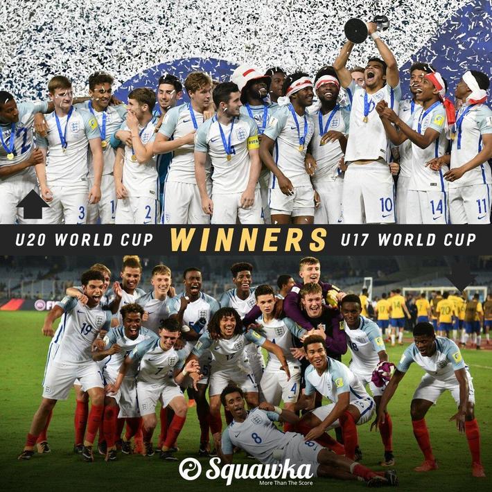 U17世界杯-英格兰5-2西班牙夺冠 青年队一年四