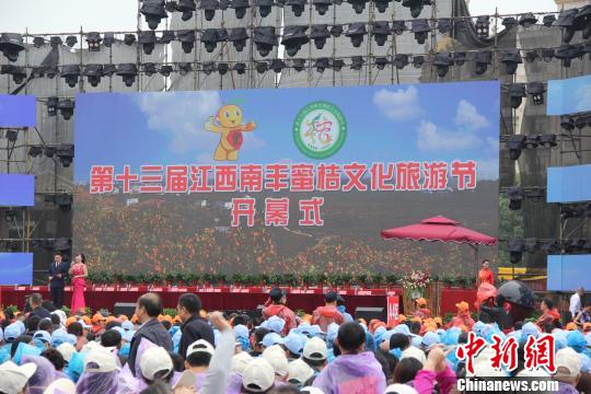 12日,第十三届江西南丰蜜桔文化旅游节在江西省抚州市南丰县开幕。 刘荫 摄 12日,第十三届江西南丰蜜桔文化旅游节在江西省抚州市南丰县开幕。 刘荫 摄