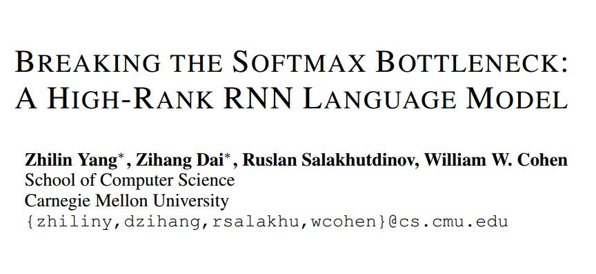 学界 | 超越Softmax瓶颈:一种高秩RNN语言模型