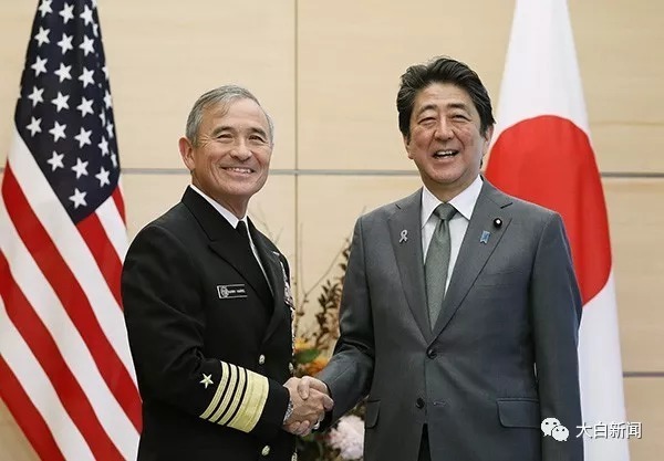 对中国态度强硬的日裔美军司令和安倍见面了