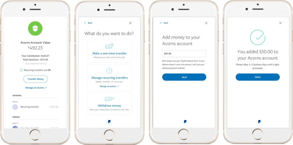 PayPal与Acorns合作 帮助用户投资空闲零钱