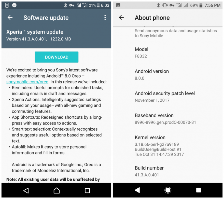 索尼给力，Xperia XZ/XZs 开始推送 Android 8.0