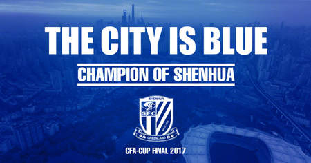 申花足协杯夺冠海报:THE CITY IS BLUE