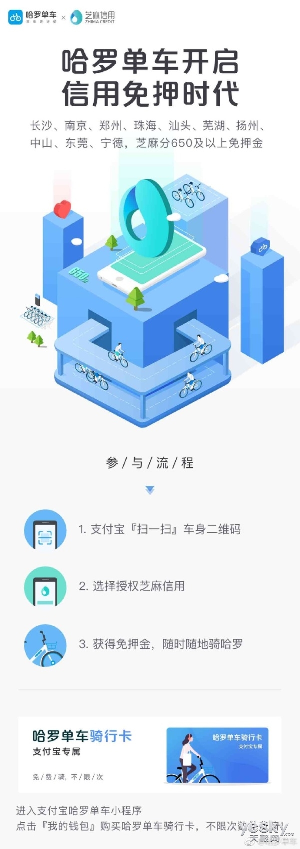 免押金又有好消息!支付宝宣布哈罗单车10城开