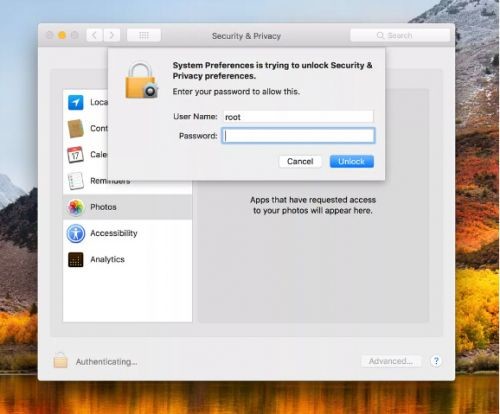 苹果新MacOS系统被曝出漏洞：无需密码即可解锁电脑