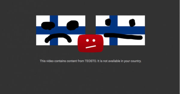 YouTube封锁了芬兰Youtube网站上大部分音乐视频