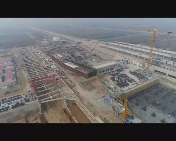 航拍:济青高铁淄博北站最新进展!预留轨道交通