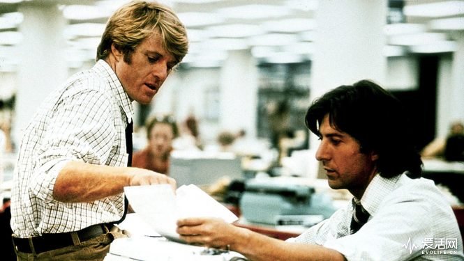 All the President's Men (1976) Directed by Alan J. Pakula Shown from left: Robert Redford (as Bob Woodward), Dustin Hoffman (as Carl Bernstein)