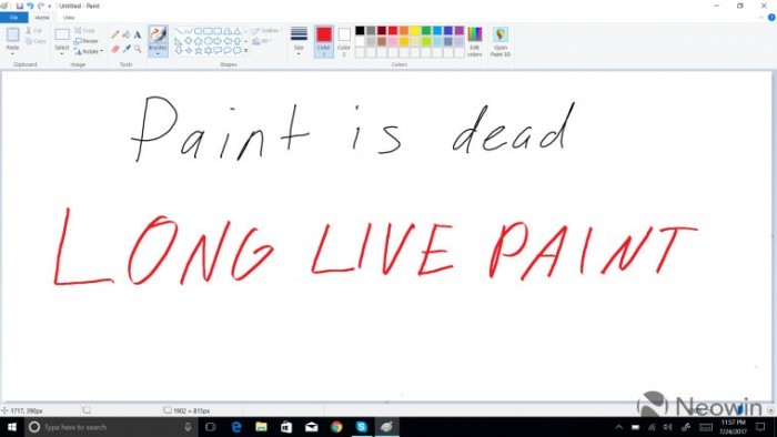 Paint已死：微软发布提醒告知用户即将被Paint 3D替代