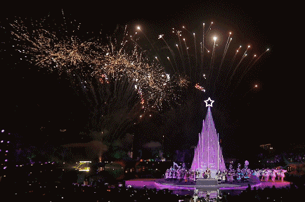 恐龙园的10000枚烟花,给常州的头像一顶绝美的圣诞帽