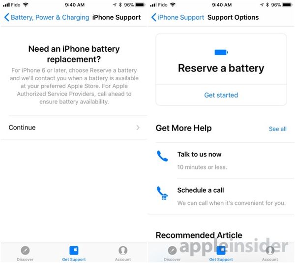苹果在加拿大推iPhone电池更换预约app 到货可发通知