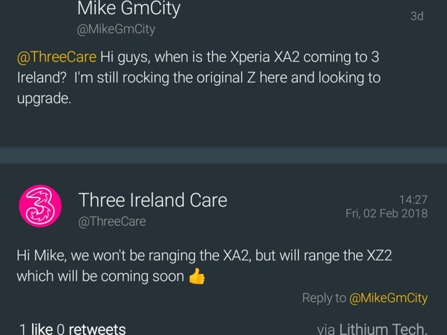 本来想给个惊喜的 运营商说漏嘴称索尼XZ2快来了