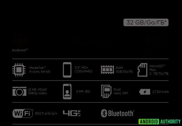 HTC Desire 12新机曝光：联发科处理器+3GB内存